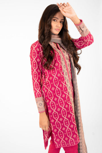 Alkaram FW-45.1-22-Hot Pink Winter Collection 2022 Online Shopping